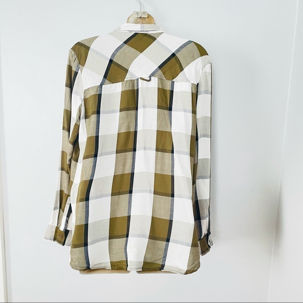 Zara plaid button up shirt top pistachio green spring 2026 - Picture 3 of 5